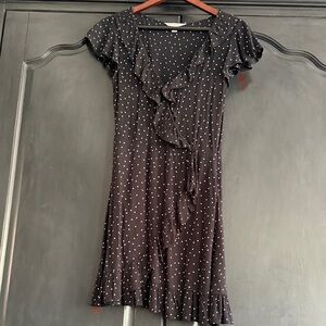 American Eagle Outfitters Black and White Ruffle Mini Dress